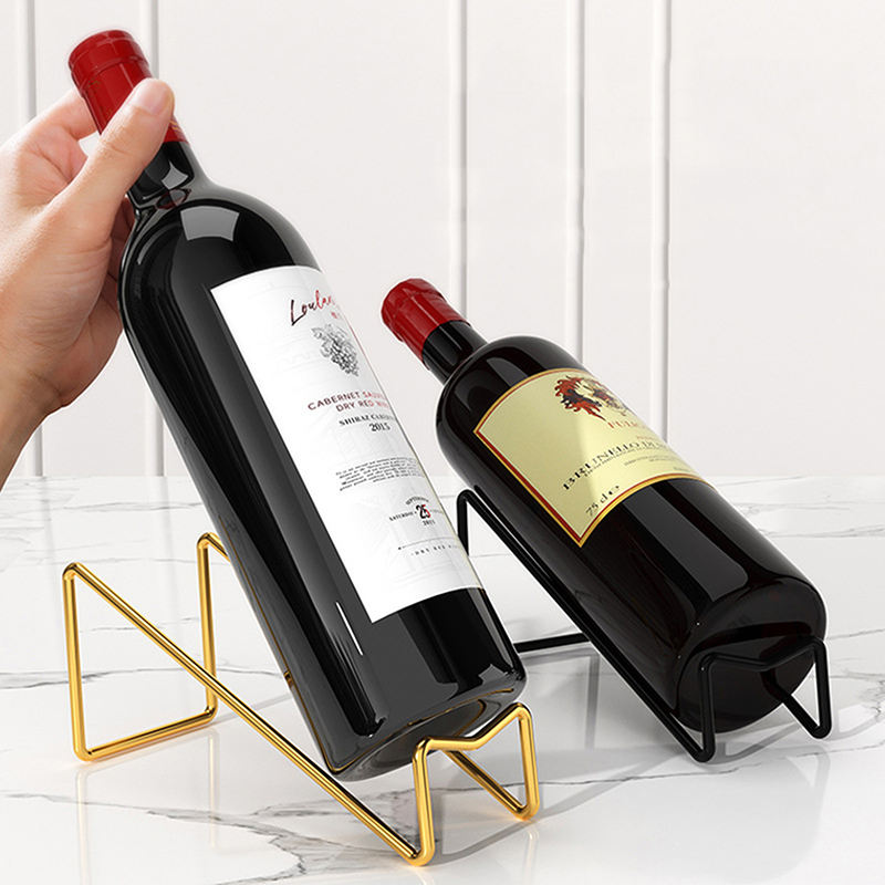 Kitchen Appliances Shelves - Minimalist Countertop Wine Bottle Holder Stable