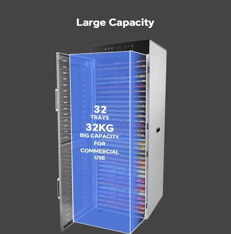 Dehydrator Tray Electric - 32 trays stainless steel grain dryer