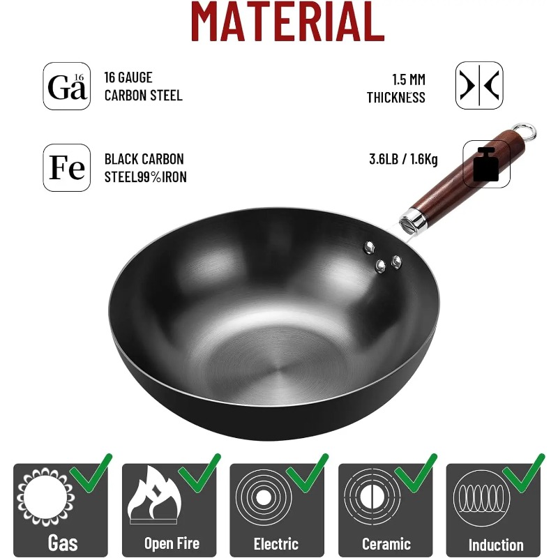 Flat Bottom Wok Pan 32cm Skill - Wok Electric Flat reseña y precio