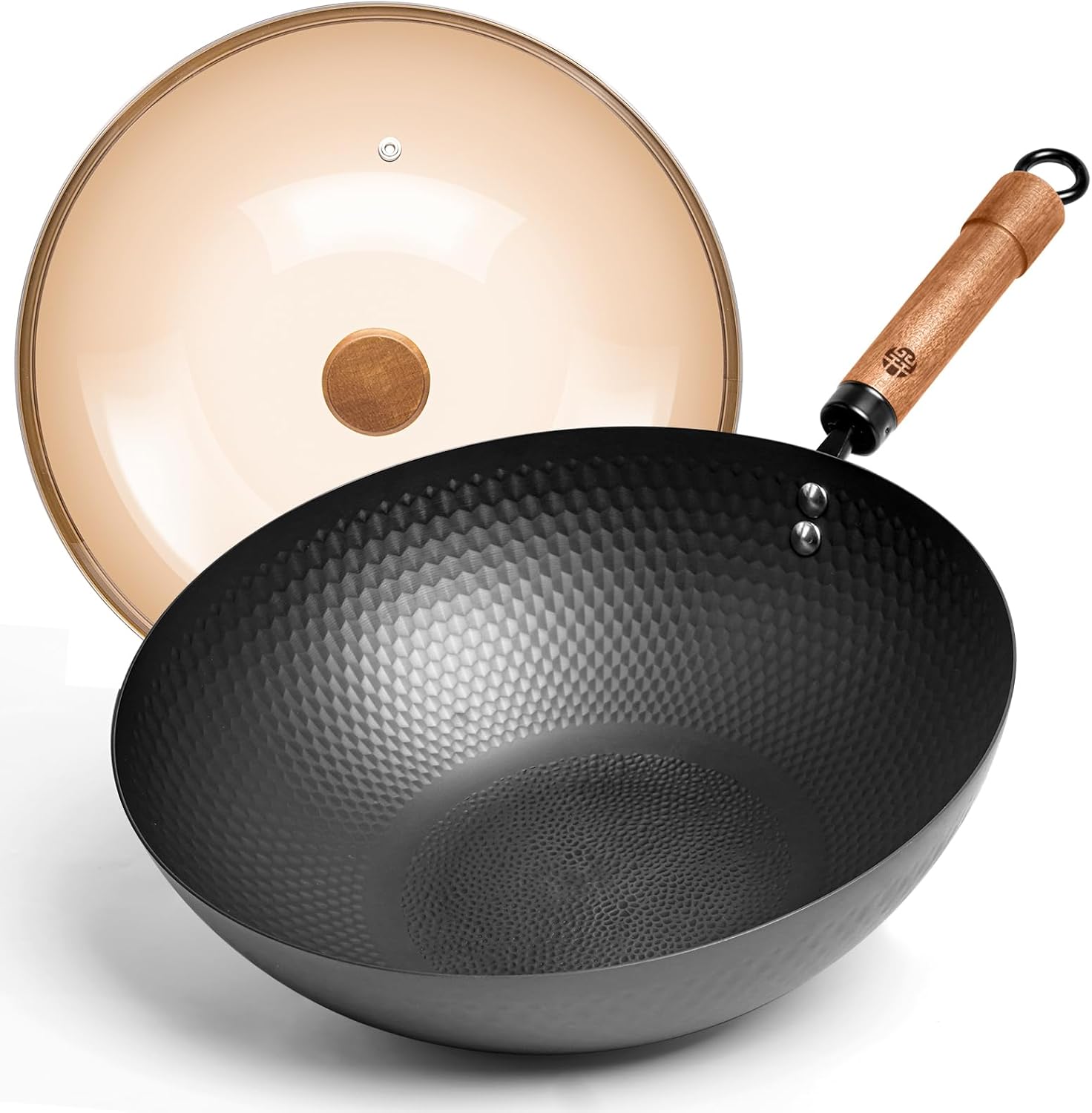 Carbon Steel Wok Pan with Lid, - Wok Electric Flat reseña y precio