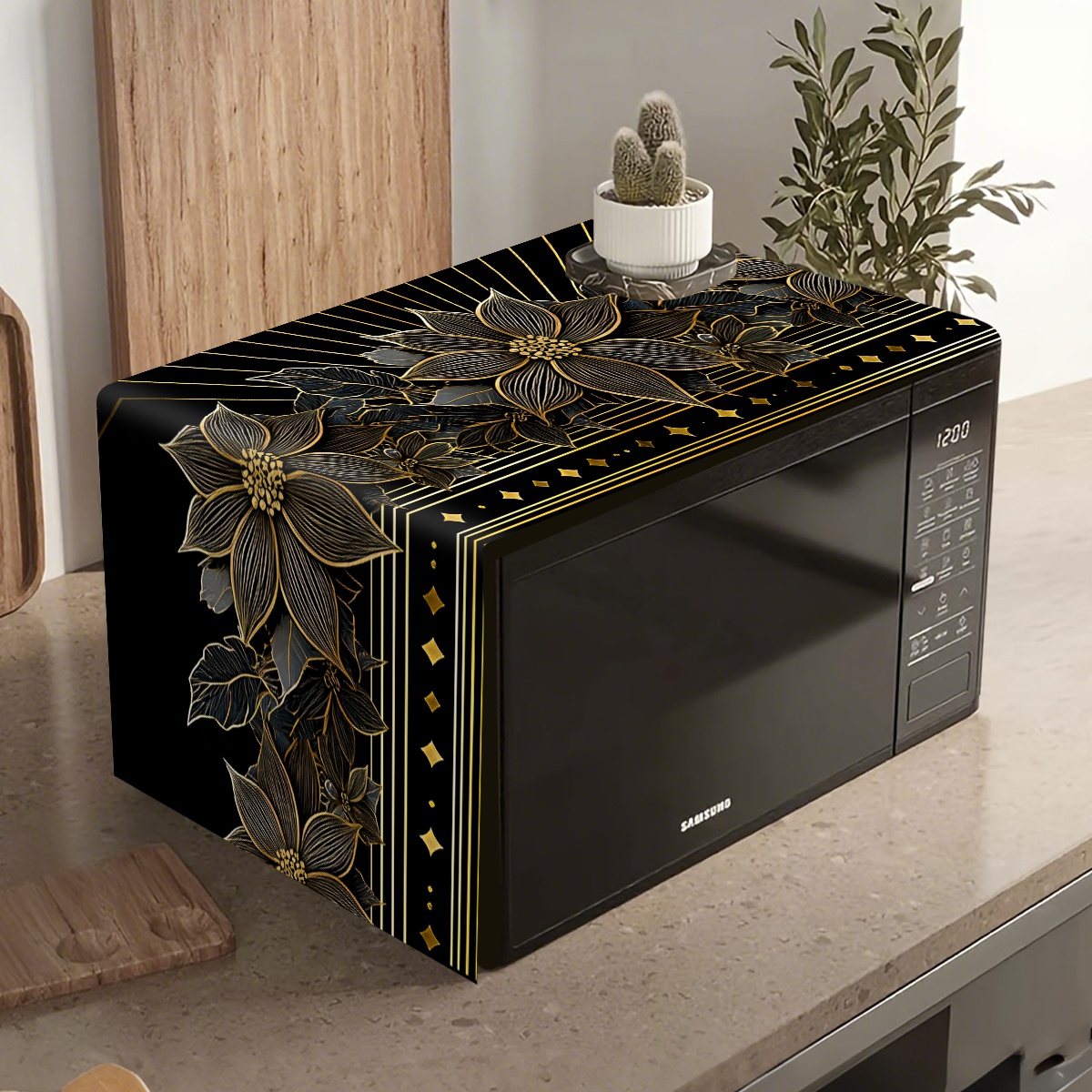 Luxury Black Gold Floral Micro - Kitchen Appliances Luxury reseña y precio
