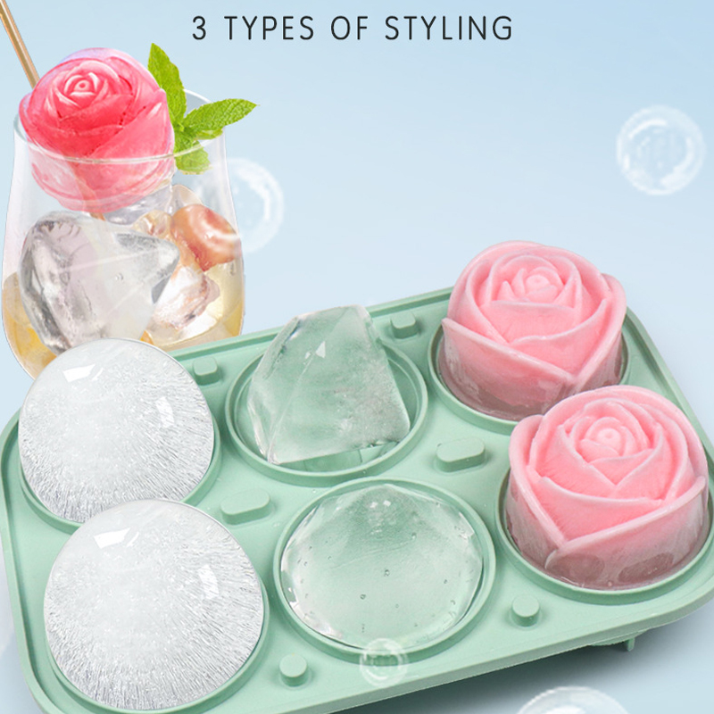 3D Rose Diamond Round Ice Cube - Kitchen Appliances Shelves reseña y precio