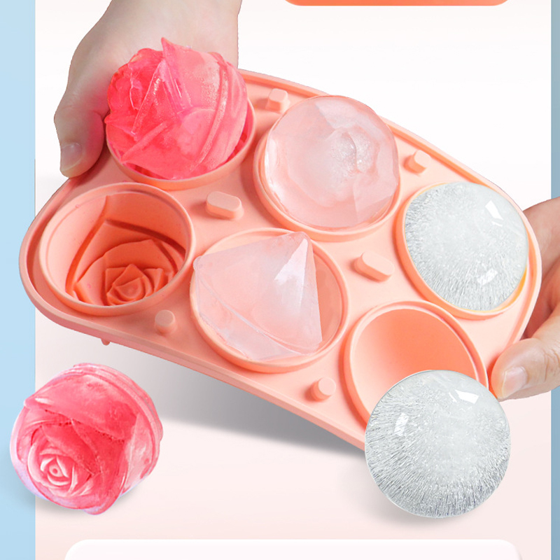 3D Rose Diamond Round Ice Cube - Kitchen Appliances Shelves reseña y precio