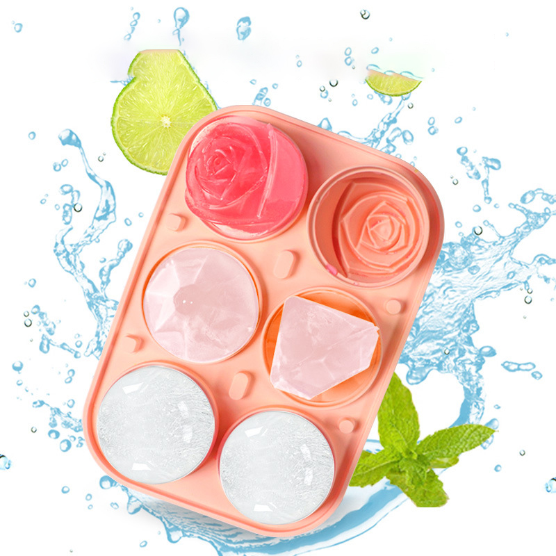 3D Rose Diamond Round Ice Cube - Kitchen Appliances Shelves reseña y precio