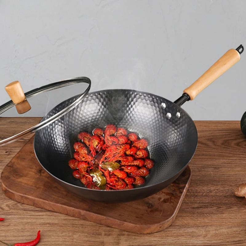 32cm Carbon Steel Wok Pan,No C - Wok Electric Flat reseña y precio