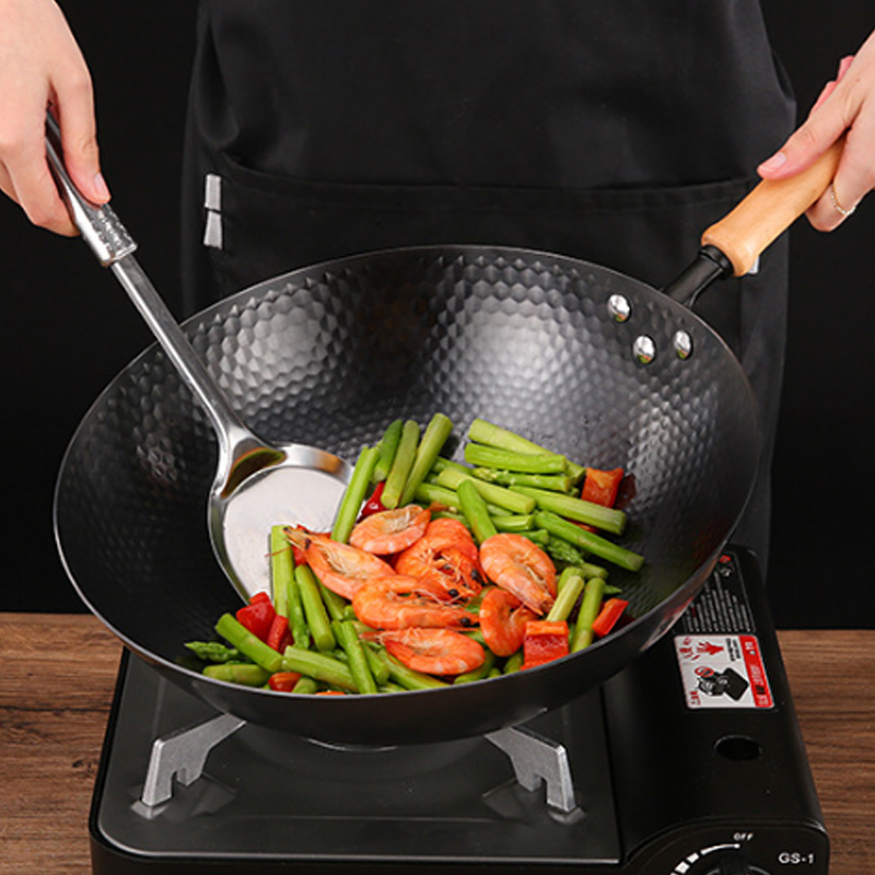 32cm Carbon Steel Wok Pan,No C - Wok Electric Flat reseña y precio