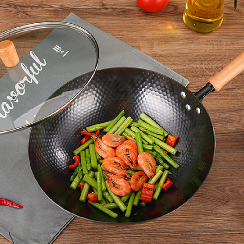 32cm Carbon Steel Wok Pan,No C - Wok Electric Flat reseña y precio