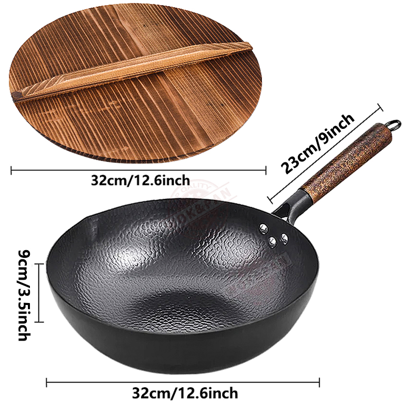 Carbon Steel Wok Pan 32cm Stir - Wok Electric Flat reseña y precio