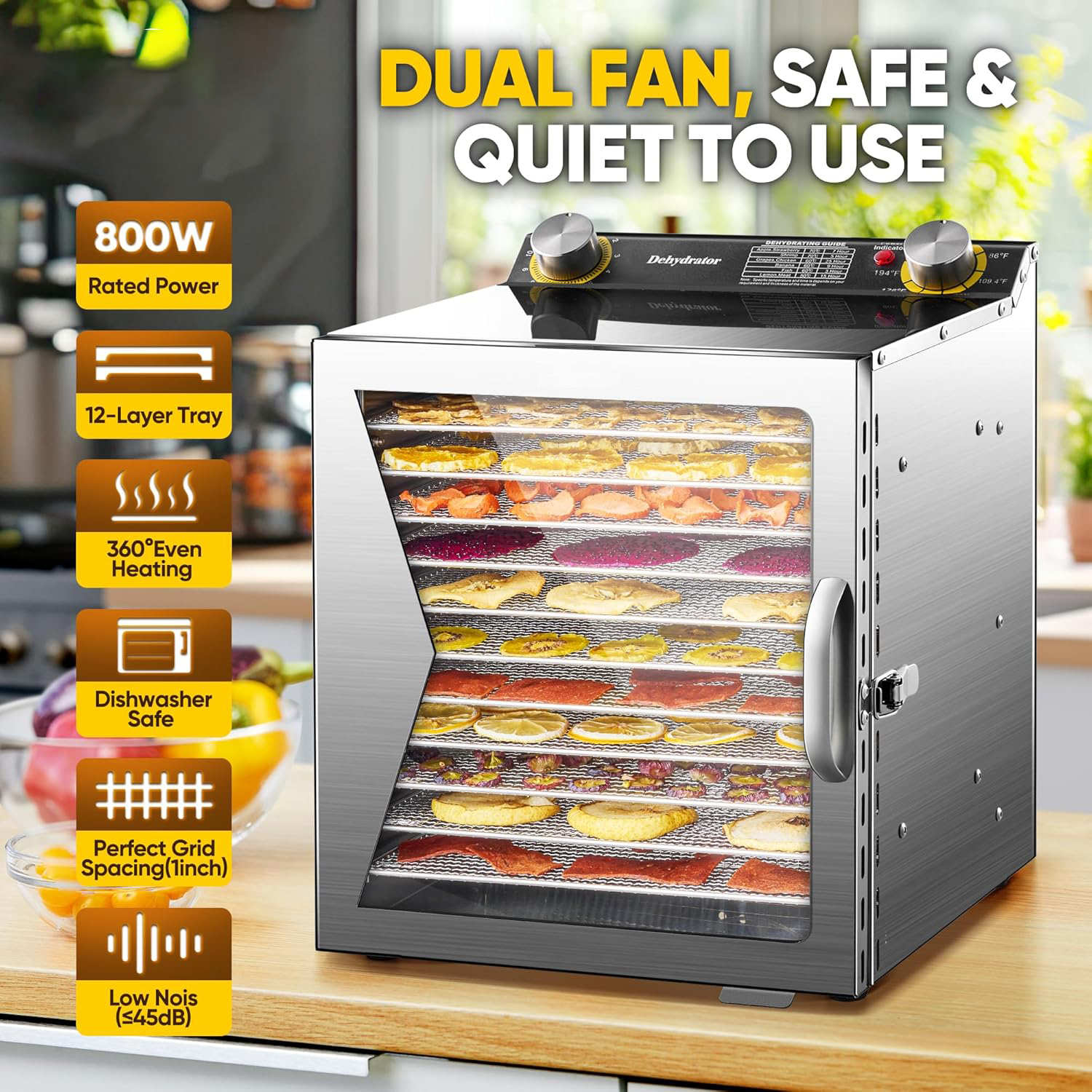 Commercial Home Stainless Stee - Dehydrator Tray Electric reseña y precio