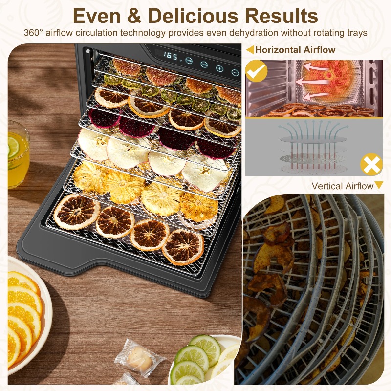 8-Tray Stainless Steel 625W, 1 - Dehydrator Tray Electric reseña y precio