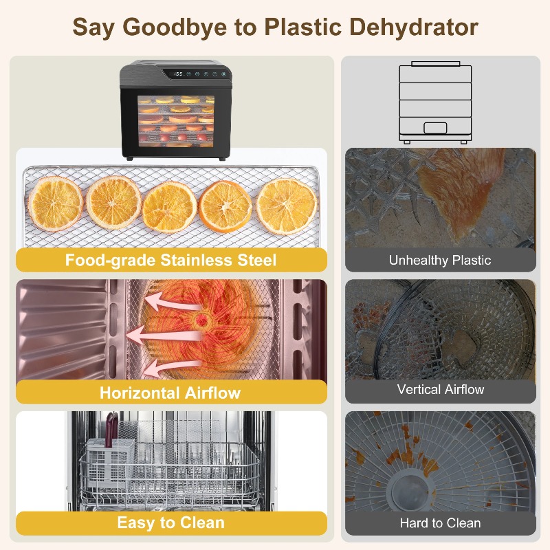 8-Tray Stainless Steel 625W, 1 - Dehydrator Tray Electric reseña y precio