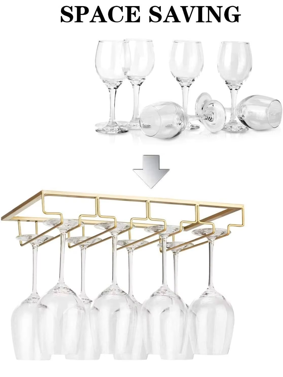 Wine Glass Hanger Rack for Bar - Kitchen Appliances Shelves reseña y precio