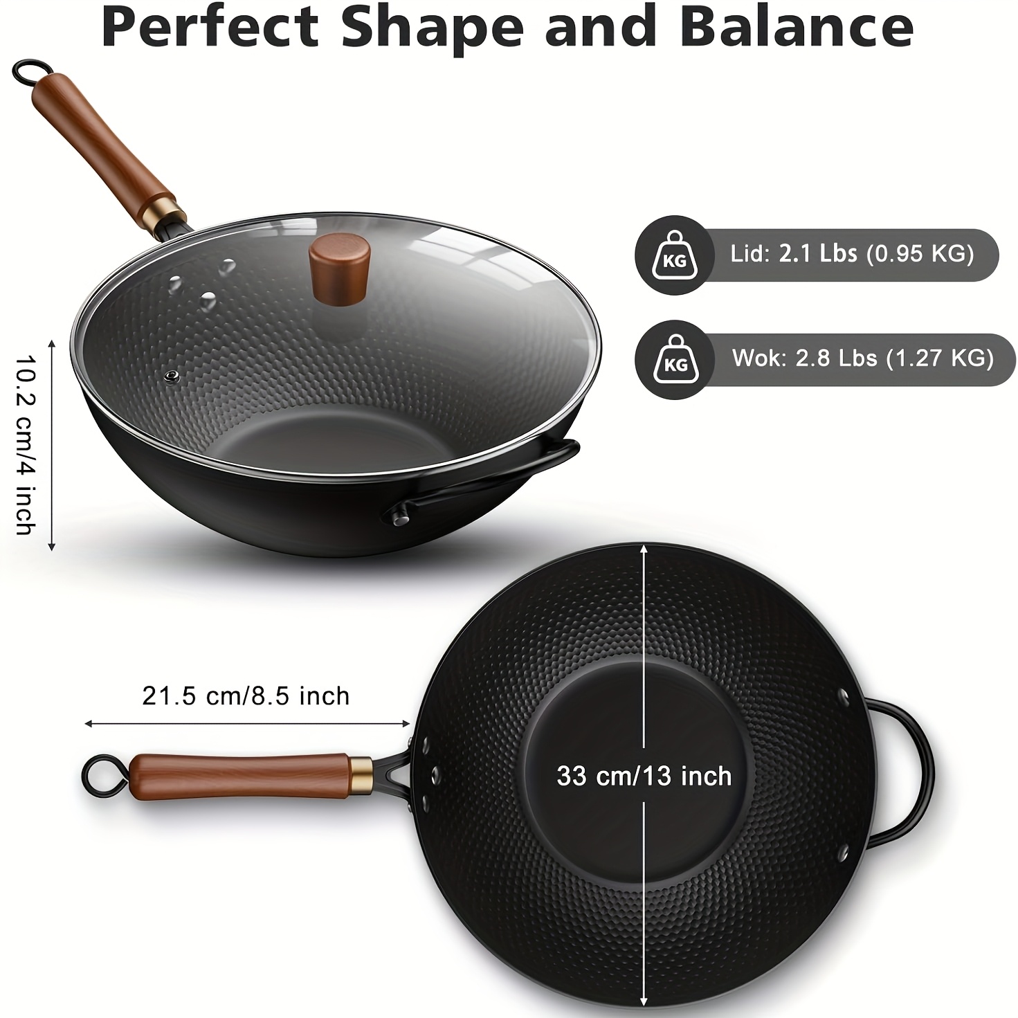 1 Set Cast Iron Wok with Lid-  - Wok Electric Flat reseña y precio