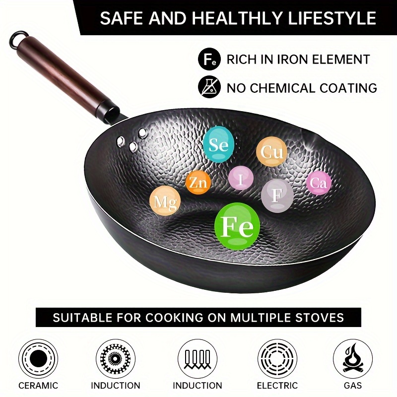 Cast Iron Wok with 11pcs Cookw - Wok Electric Flat reseña y precio