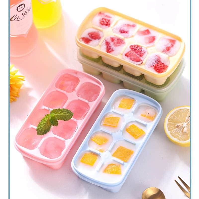 8-Grid Ice Cube Trays Silicone - Kitchen Appliances Shelves reseña y precio